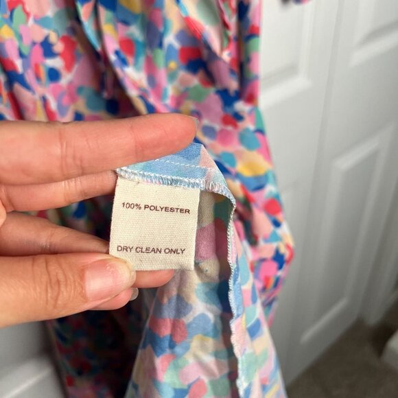 Paloma Blue Bronte Rainbow Printed Crepe Midi Dress Women's Size Small S - Picture 8 of 12